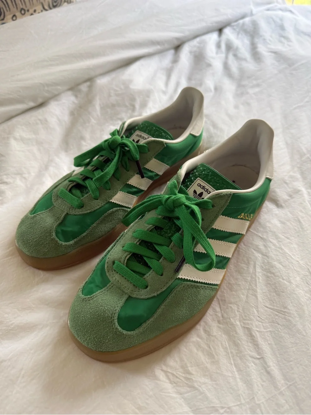 adidas Green & White Retro Suede Sneakers